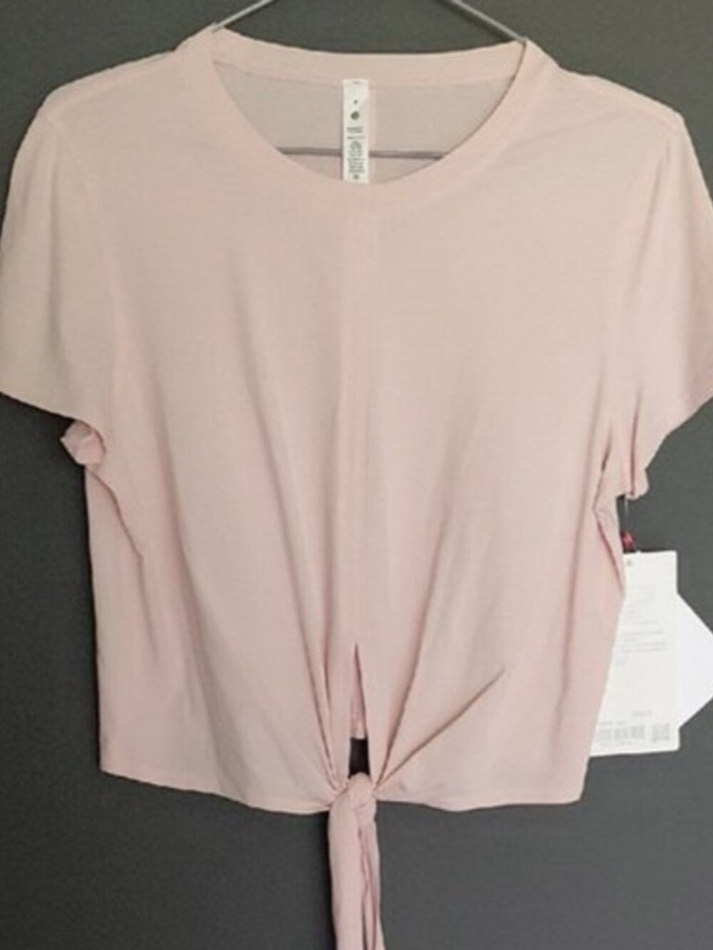 Size 4 Tie-Front Crop Top In Light Pink